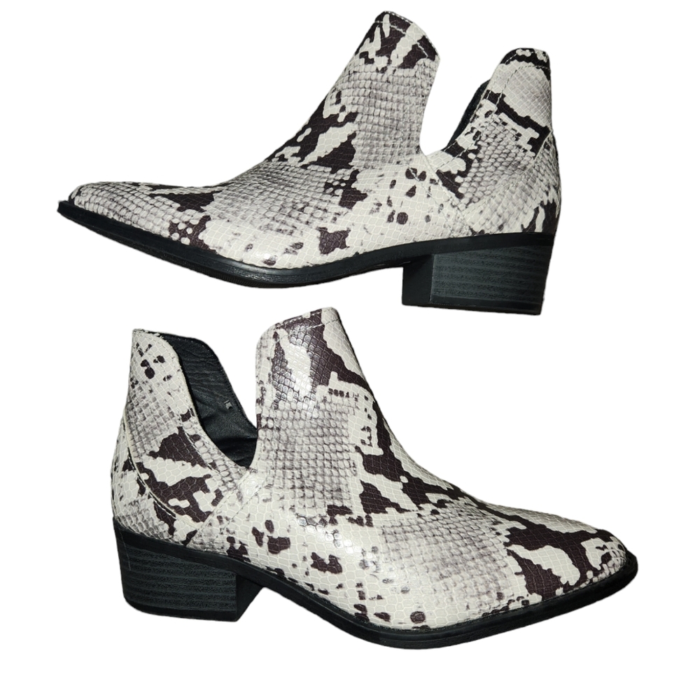 Madden Girl G-Nite Faux Snakeskin Cowgirl Western Ankle Boots Booties sz 8.5